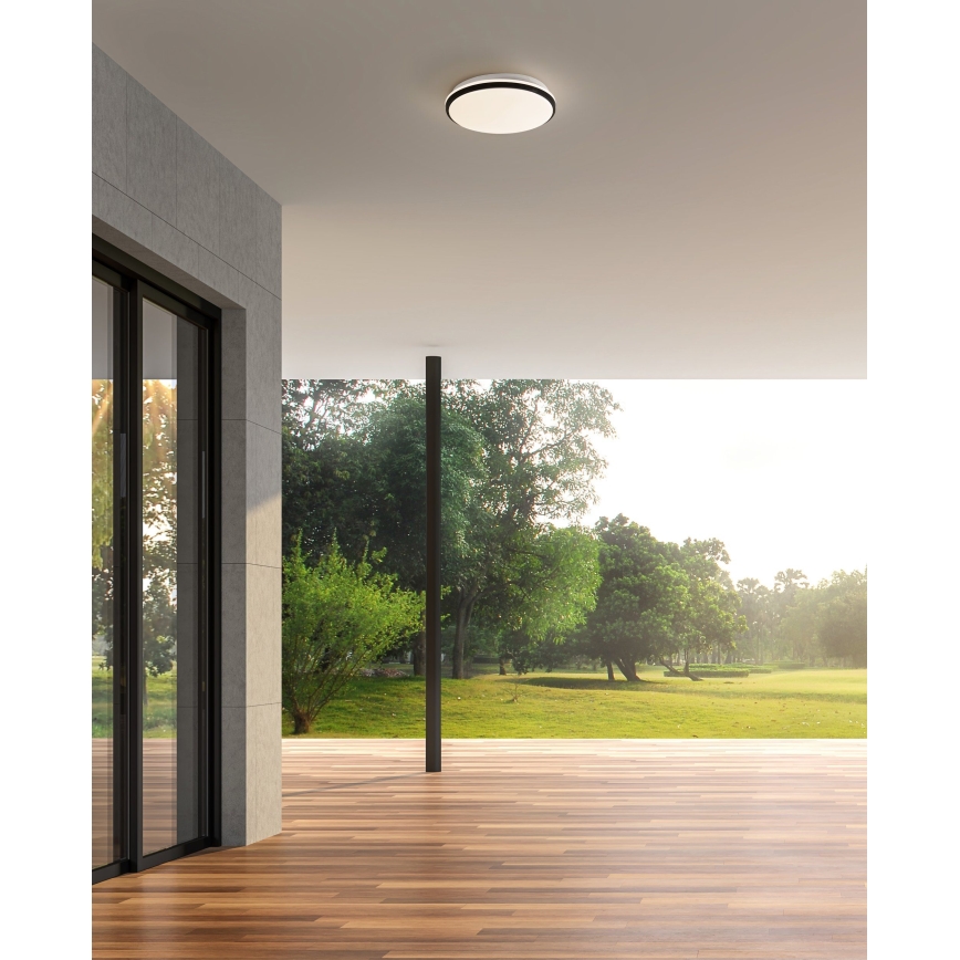 Eglo - Plafoniera da soffitto LED per bagno LED/18W/230V 3000/4000/6500K IP54 nero