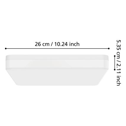 Eglo - LED Plafoniera da bagno LED/16,5W/230V 2700/4000/6500K 26x26 cm IP54 bianca
