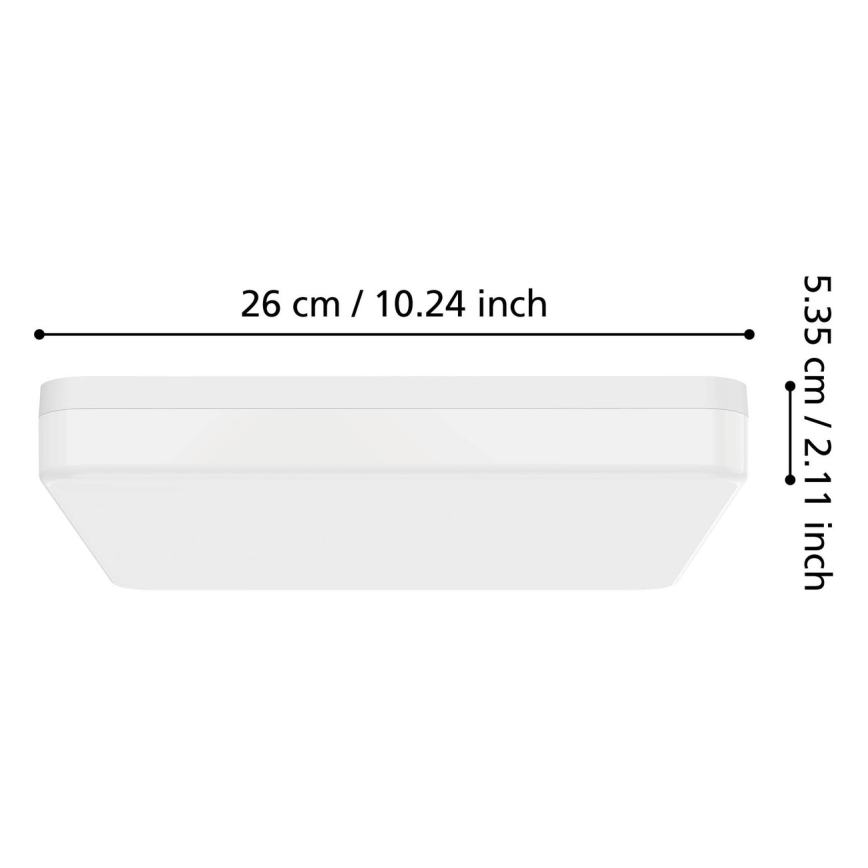 Eglo - LED Plafoniera da bagno LED/16,5W/230V 2700/4000/6500K 26x26 cm IP54 bianca