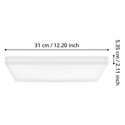 Eglo - Plafoniera da bagno LED/20W/230V 2700/4000/6500K 31x31 cm IP54 bianca