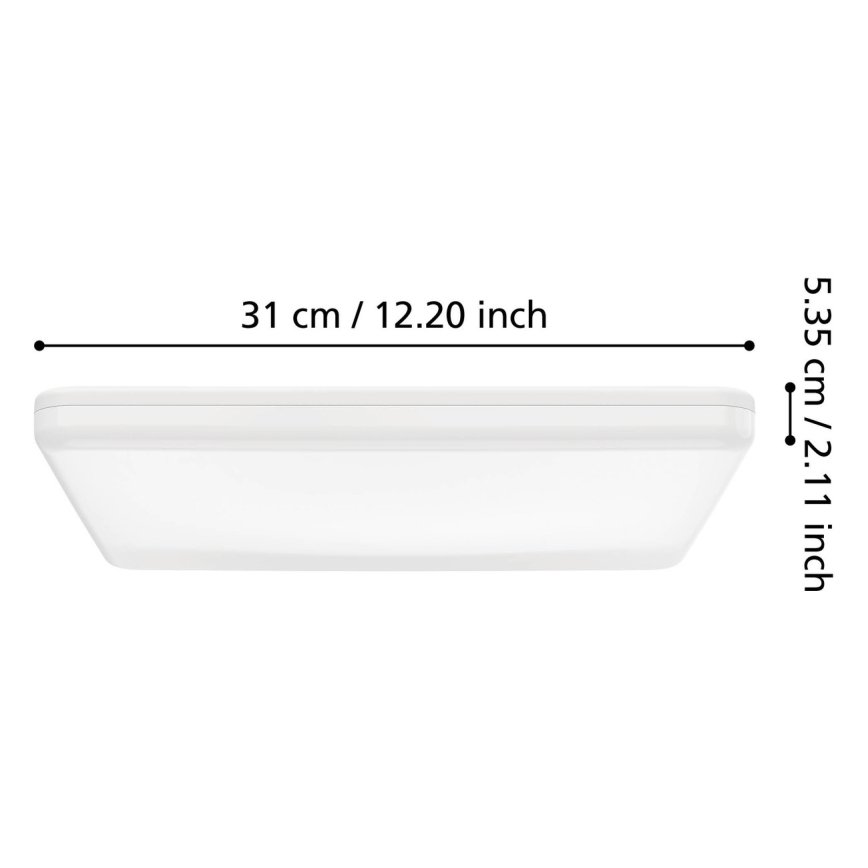 Eglo - Plafoniera da bagno LED/20W/230V 2700/4000/6500K 31x31 cm IP54 bianca