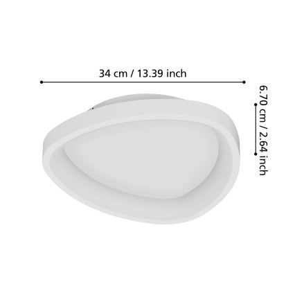 Eglo - Plafoniera LED dimmerabile LED/12W/230V 2700-6500K bianco + telecomando