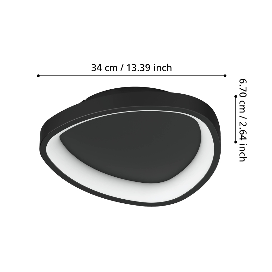 Eglo - Plafoniera LED dimmerabile LED/12W/230V 2700-6500K nero + telecomando