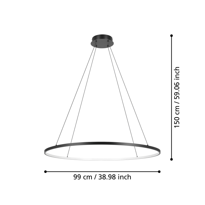 Eglo - Lampadario a sospensione con filo LED dimmerabile LED/40W/230V 2700-6500K nero + telecomando