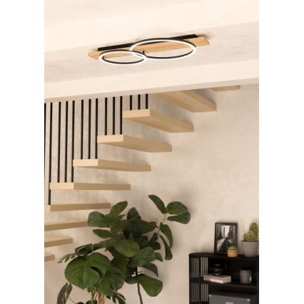 Eglo - Plafoniera LED 2xLED/12W/230V 3000K beige/nero