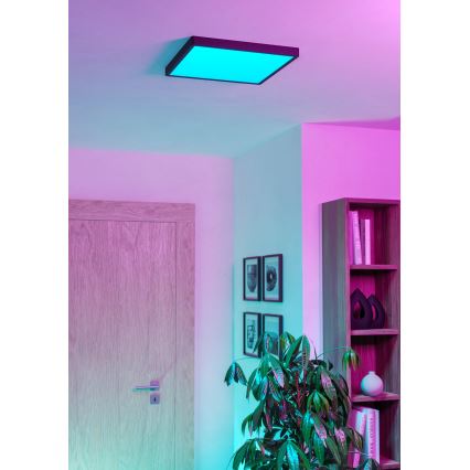 Eglo - LED RGBW dimmerabile plafoniera da soffitto per bagno LED/17,8W/230V 2700-6500K diam. 39,9 cm IP44 nero