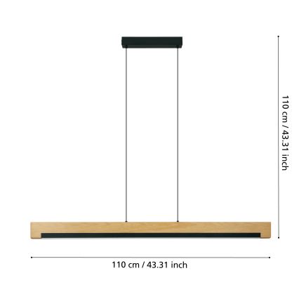 Eglo - Lampadario a sospensione con filo LED dimmerabile LED/25,5W/230V 3000K nero/beige