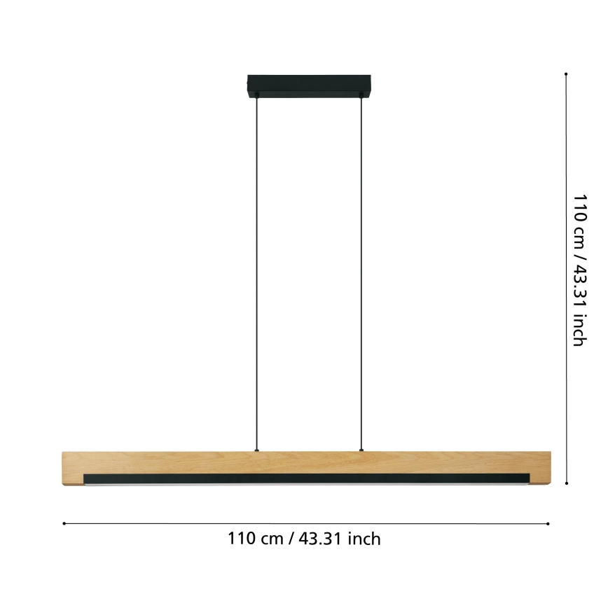 Eglo - Lampadario a sospensione con filo LED dimmerabile LED/25,5W/230V 3000K nero/beige