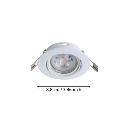 Eglo - SET 3x Lampada LED da incasso 1xGU10/4W/230V bianco