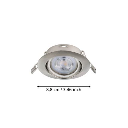 Eglo - SET 3x Lampada LED da incasso 1xGU10/4W/230V cromo opaco