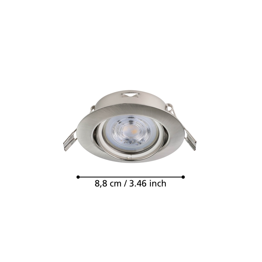 Eglo - SET 3x Lampada LED da incasso 1xGU10/4W/230V cromo opaco