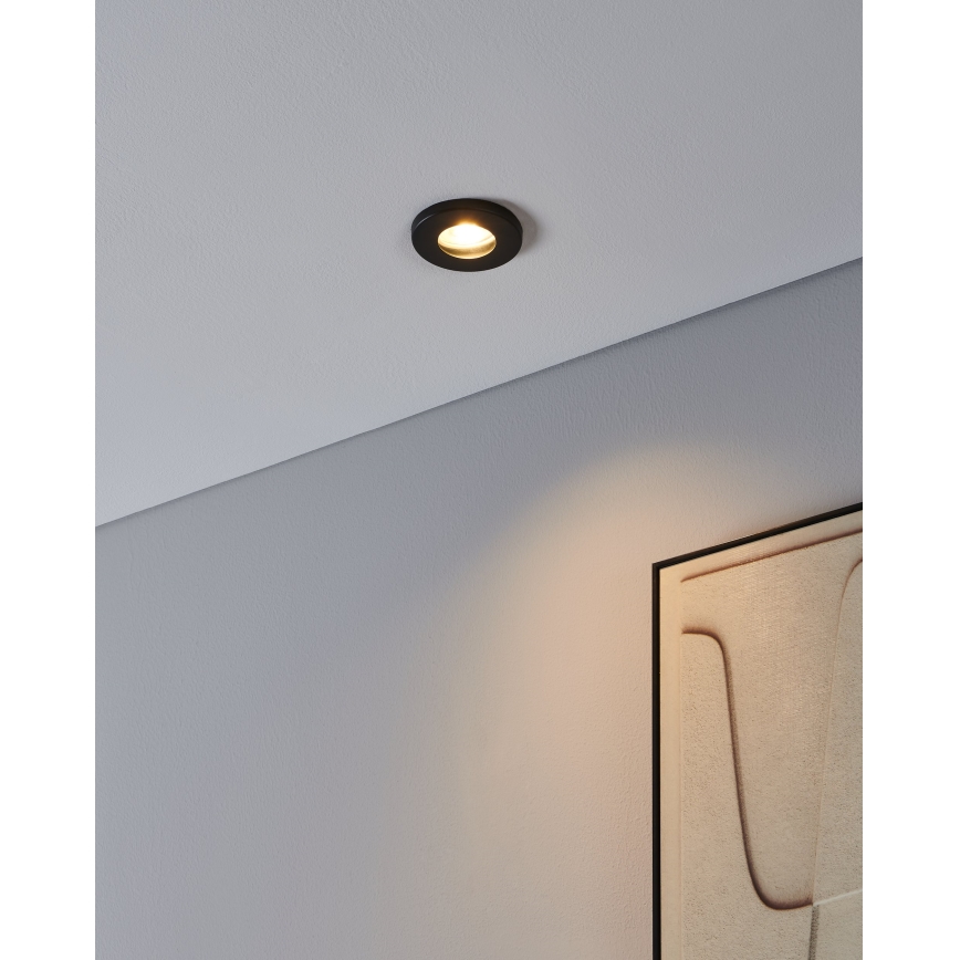 Eglo - SET 3xLED Lampada da incasso per bagno 1xGU10/4W/230V IP44 nero