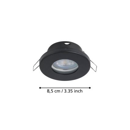 Eglo - SET 3xLED Lampada da incasso per bagno 1xGU10/4W/230V IP44 nero