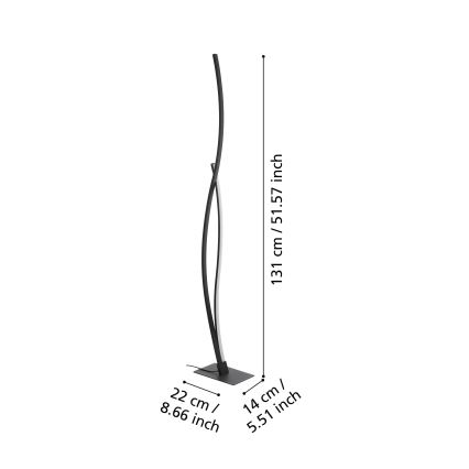 Eglo 901803 - Lampada da terra LED GRISOLIA LED/20W/230V nera