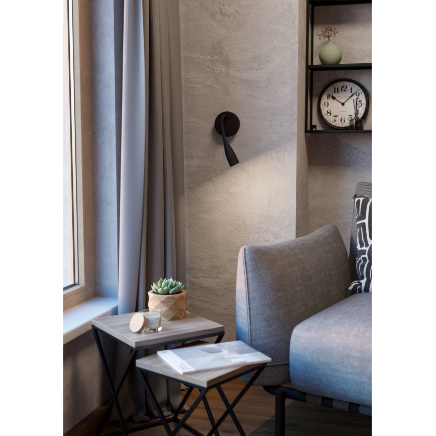 Eglo - Lampada da parete flessibile a LED/3,8W/230V nera