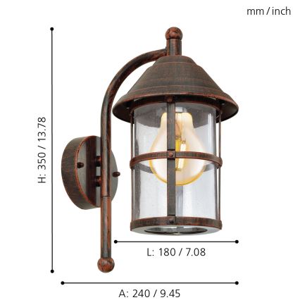 EGLO - Applique da esterno 1xE27/60W/230V