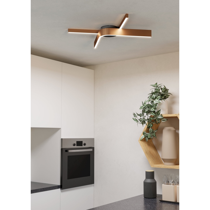 Eglo - Plafoniera LED RGBW dimmerabile 2xLED/18W/230V rame/nero