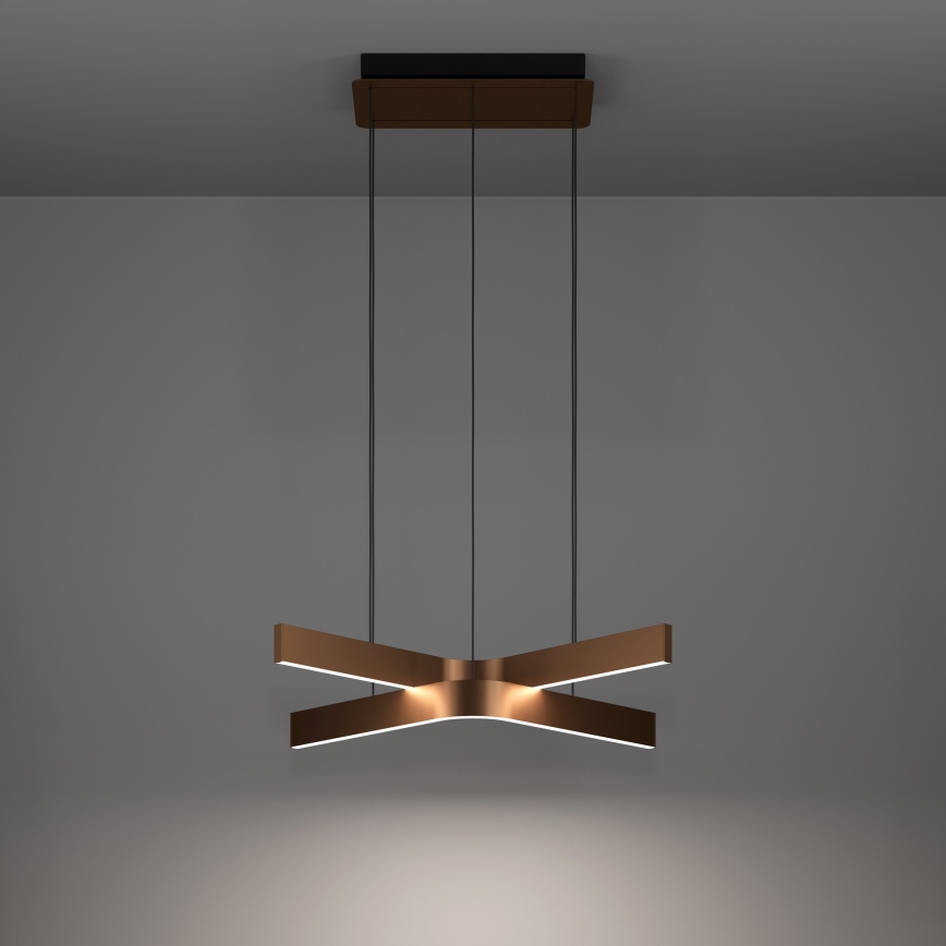 Eglo - Lampadario a sospensione dimmerabile LED RGBW su cavo 2xLED/18W/230V rame/nero