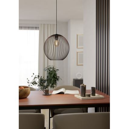 Eglo - Lampadario a sospensione con cavo 1xE27/60W/230V nero