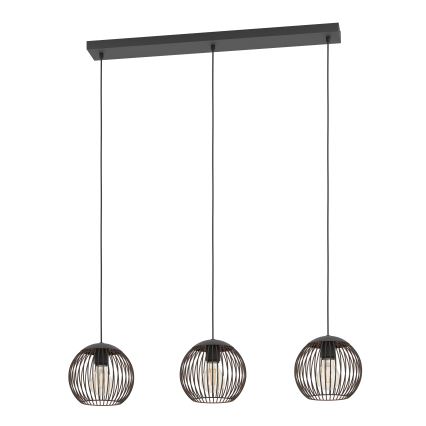 Eglo - Lampadario a cavo 3xE27/60W/230V nero