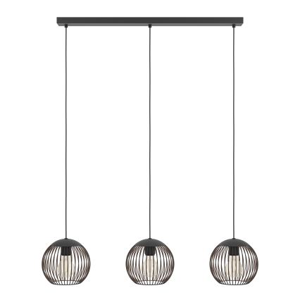 Eglo - Lampadario a cavo 3xE27/60W/230V nero