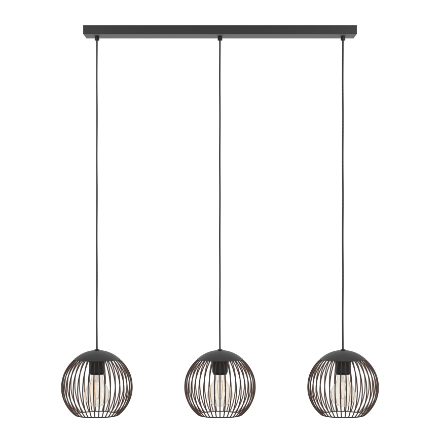 Eglo - Lampadario a cavo 3xE27/60W/230V nero