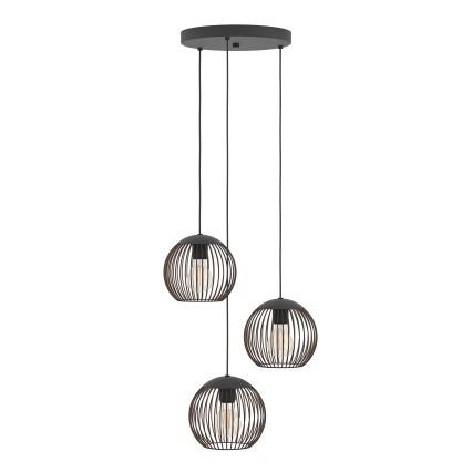 Eglo - Lampadario a cavo 3xE27/60W/230V nero