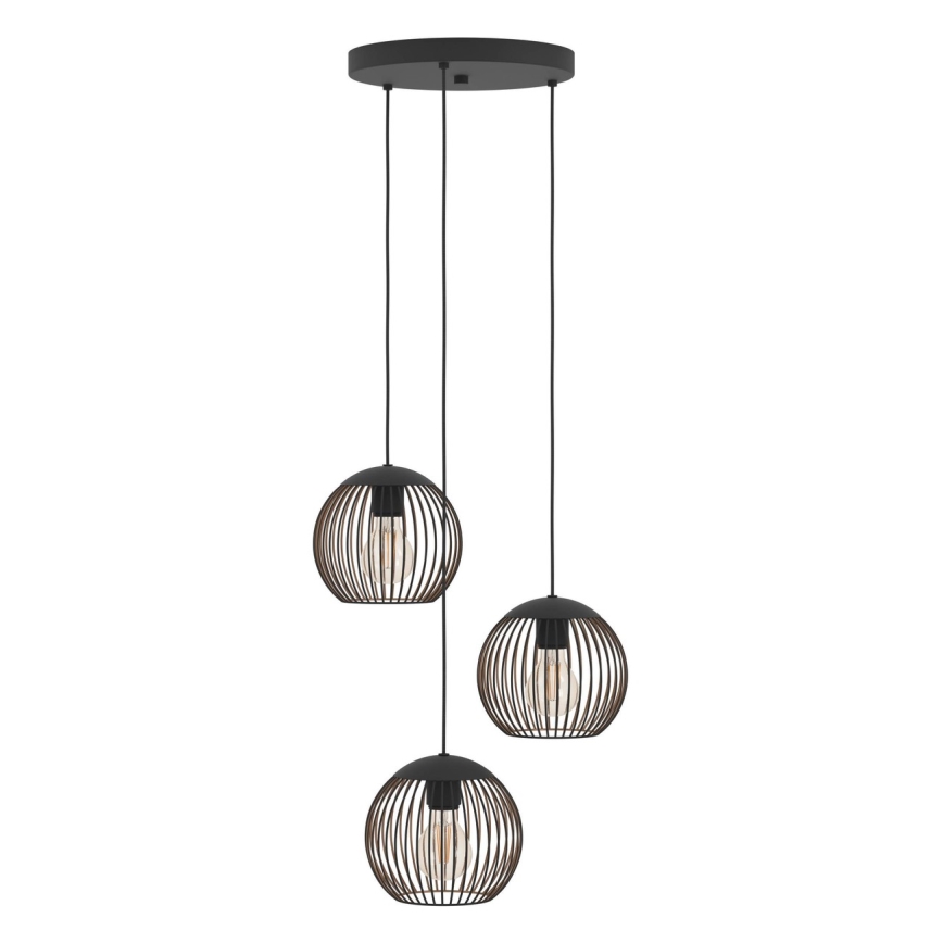 Eglo - Lampadario a cavo 3xE27/60W/230V nero