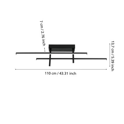 Eglo - Plafoniera LED/20W/230V nera
