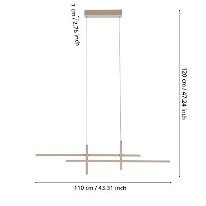 Eglo - Lampadario LED a sospensione con cavo LED/20W/230V beige