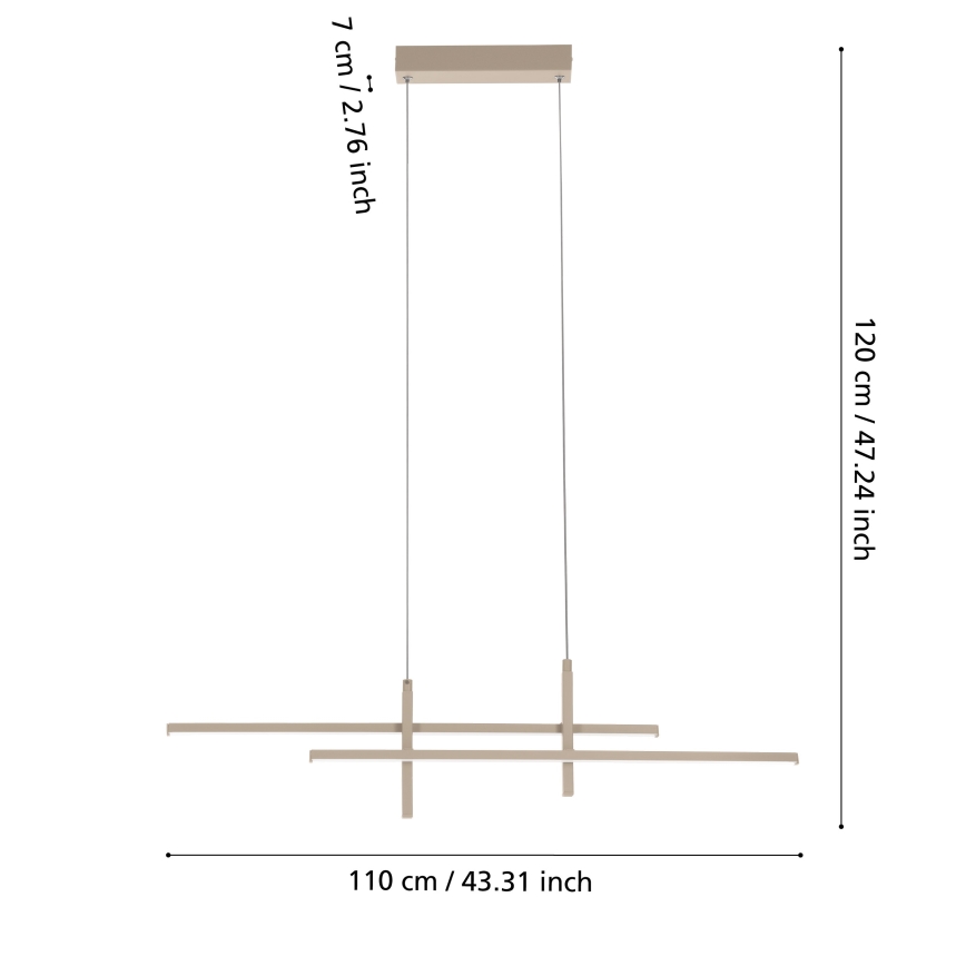 Eglo - Lampadario LED a sospensione con cavo LED/20W/230V beige