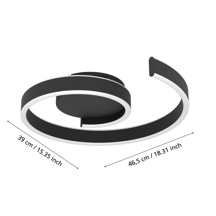 Eglo - Plafoniera LED RGBW dimmerabile a soffitto LED/37W/230V 3000-6500K nero
