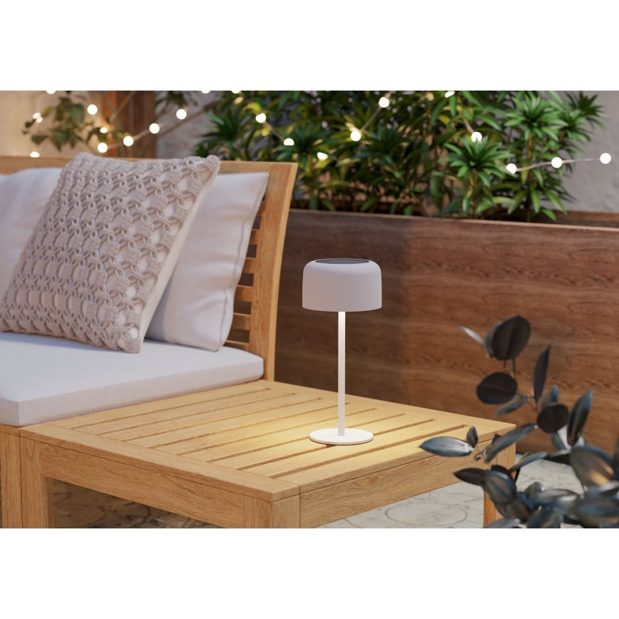 Eglo - Lampada da tavolo solare ricaricabile a sfioramento LED/2,8W/3,7V 1800 mAh IP44 bianca