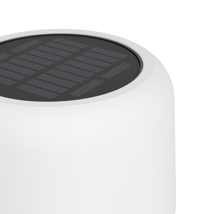 Eglo - Lampada da terra solare ricaricabile a LED con controllo touch, 2,8 W / 3,7 V, 1800 mAh, IP44, bianca