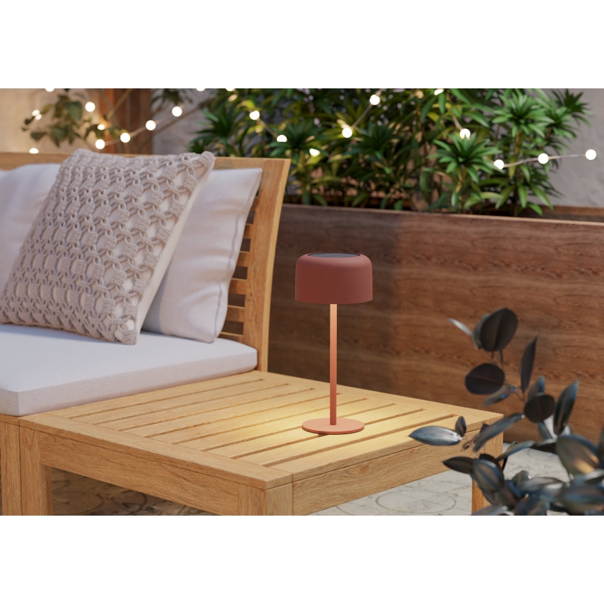 Eglo - Lampada da tavolo solare ricaricabile a sfioramento LED/2,8W/3,7V 1800 mAh IP44 arancione