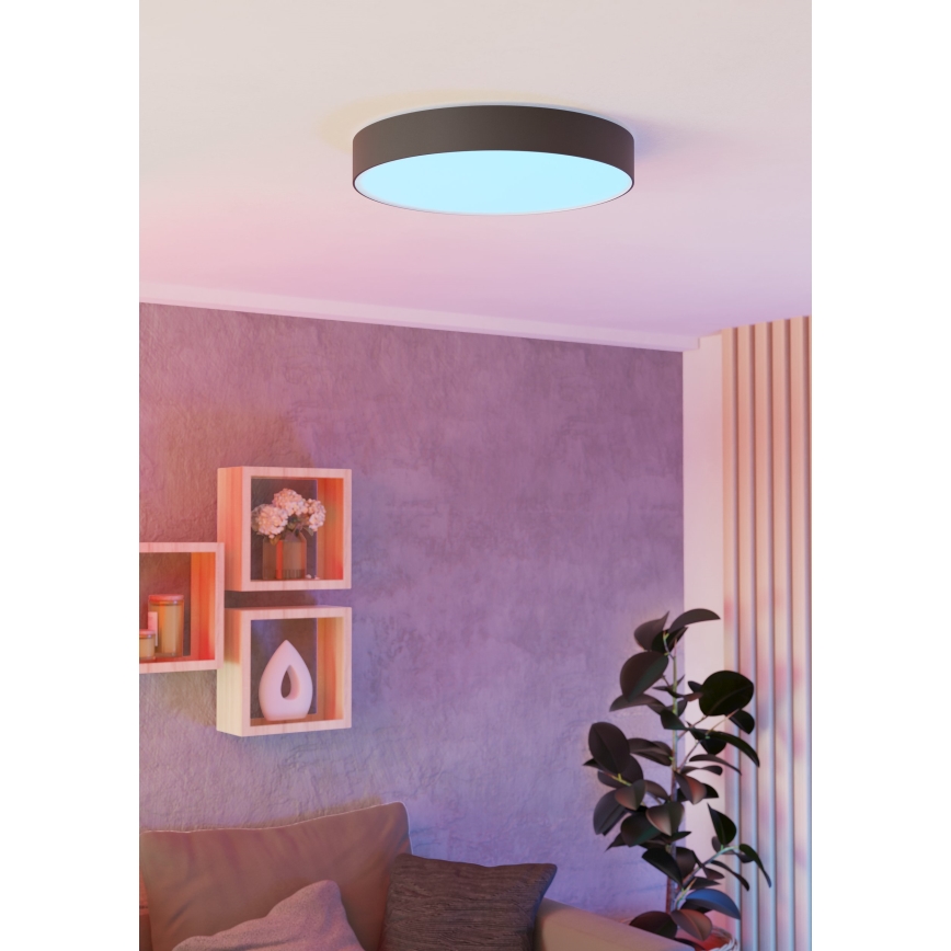 Eglo - Lampada da soffitto LED RGBW dimmerabile LED/26W/230V 2700-6500K Ø 49 cm nero