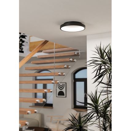 Eglo - Plafoniera da soffitto LED RGBW dimmerabile, 19,6 W, 230 V, 2700–6500 K, Ø 35 cm, nero