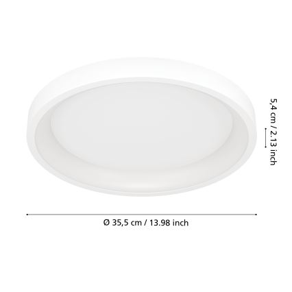 Eglo - Plafoniera LED RGBW dimmerabile LED/19,6W/230V 2700-6500K diam. 35 cm bianco