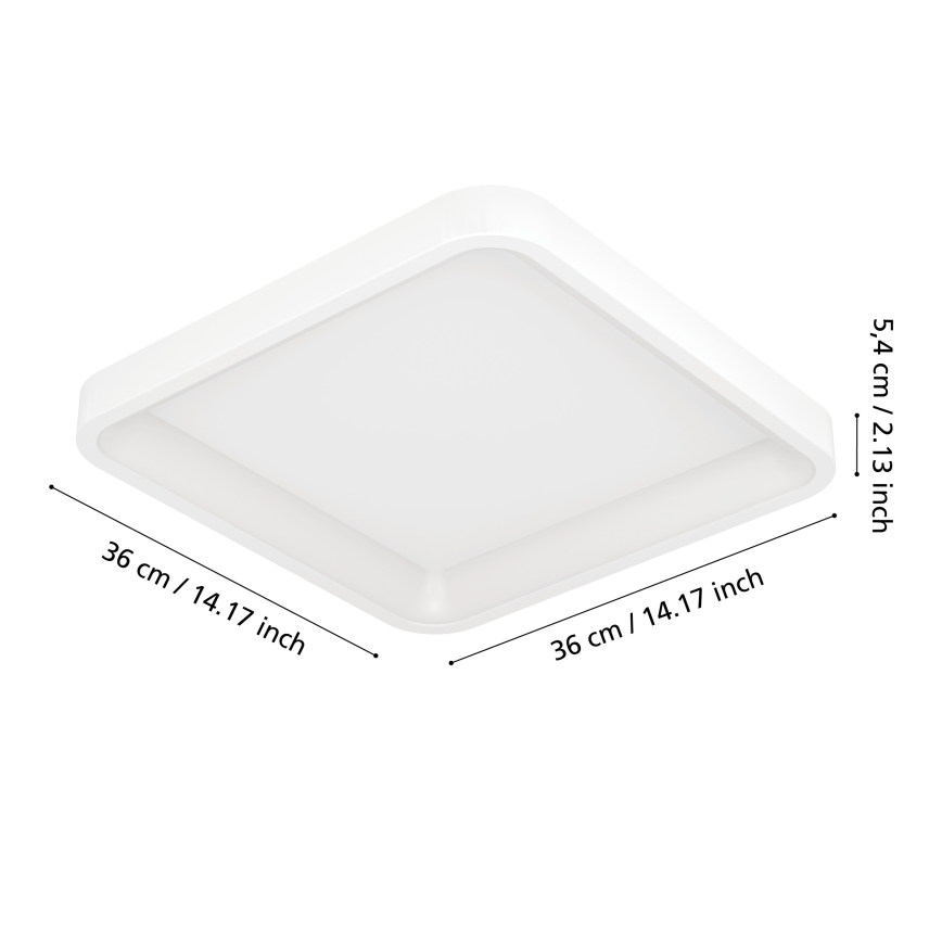 Eglo - Plafoniera a LED RGBW dimmerabile LED/20W/230V 2700-6500K 35x35 cm bianca