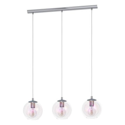 Eglo - Lampadario a sospensione su cavo 3xE27/60W/230V cromo lucido
