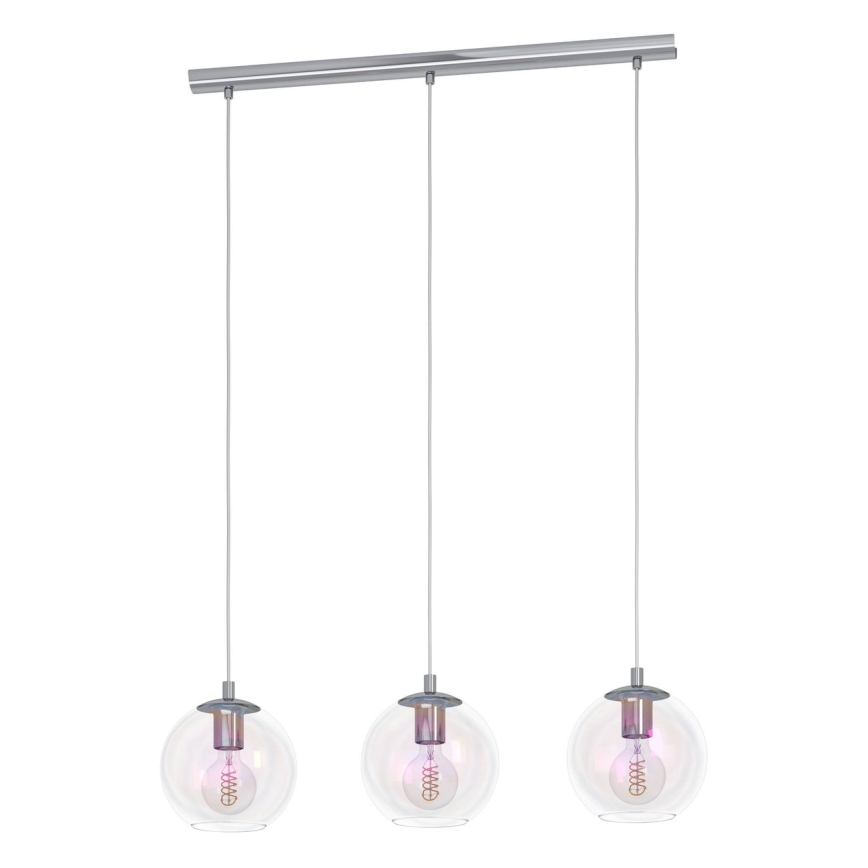 Eglo - Lampadario a sospensione su cavo 3xE27/60W/230V cromo lucido