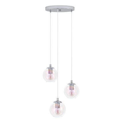Eglo - Lampada a sospensione con cavo 3xE27/60W/230V cromo lucido