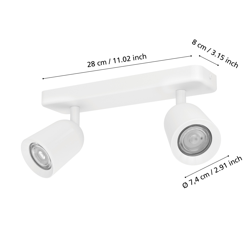 Eglo - Faretto 2xGU10/10W/230V bianco