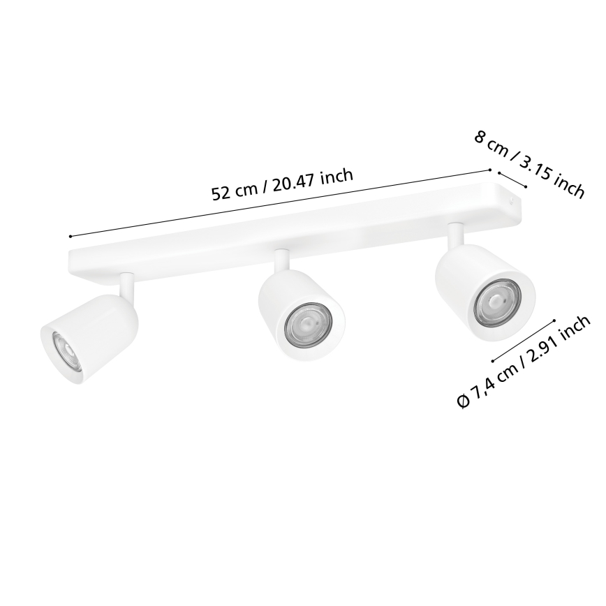 Eglo - Faretto 3xGU10/10W/230V bianco