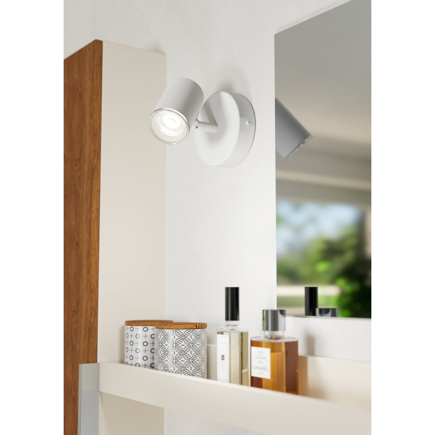 Eglo - Faretto da parete per bagno 1xGU10/5W/230V IP44 bianco