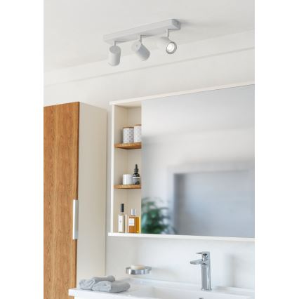 Eglo - Faretto da bagno 3x GU10/5W/230V IP44 bianco