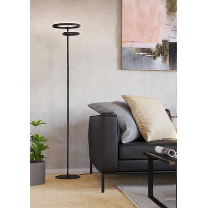 Eglo - Lampada da terra dimmerabile a LED LED/16W/230V + LED/12W nera