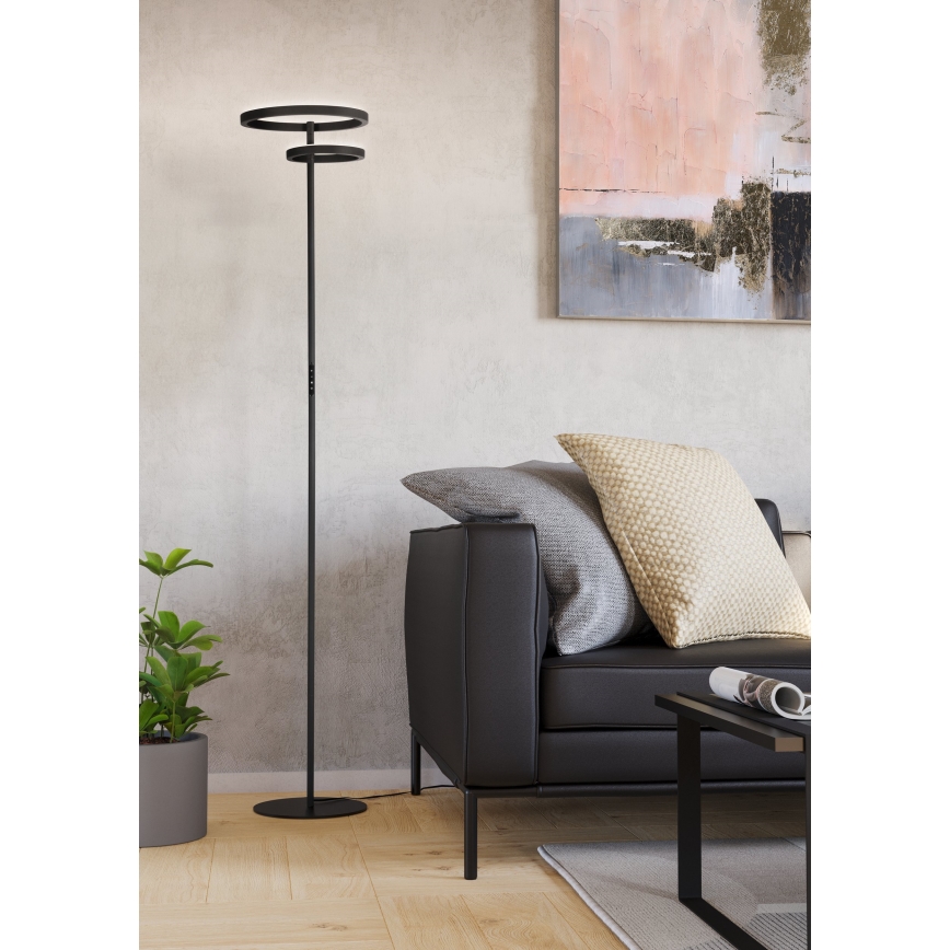 Eglo - Lampada da terra dimmerabile a LED LED/16W/230V + LED/12W nera