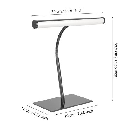 Eglo - Lampada da tavolo dimmerabile a sfioramento LED/5W/230V 2700/4000/6500K nero cromato
