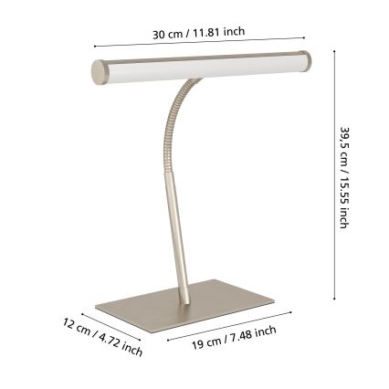 Eglo - Lampada da tavolo dimmerabile touch a LED/5W/230V 2700/4000/6500K cromo opaco